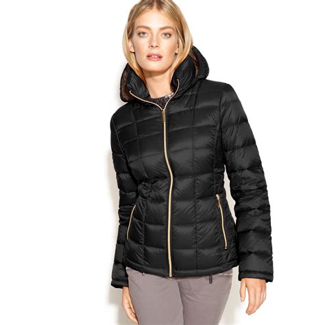 packable down puffer coat michael kors|Michael Kors lightweight packable jacket.